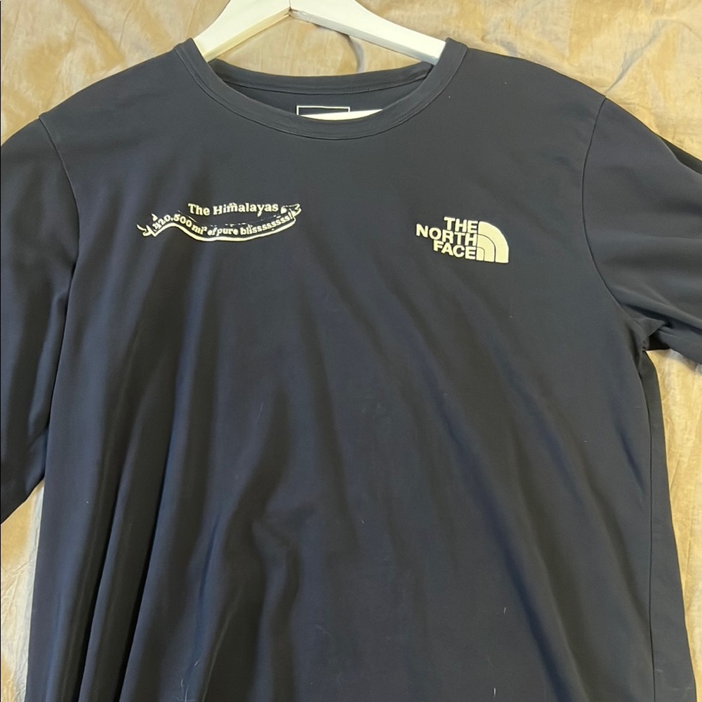 North Face Navy Logo Long sleeve